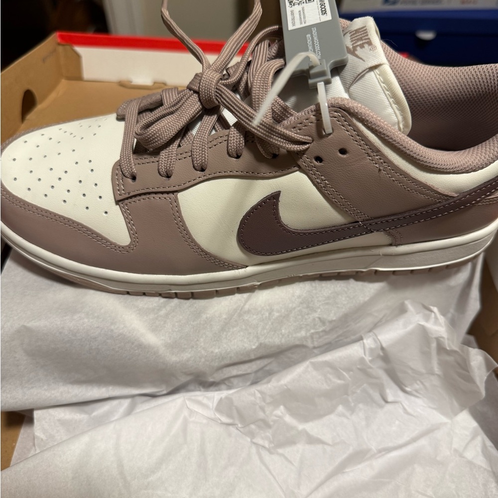 Nike Dunk Low Sneakers in Cream and Brown